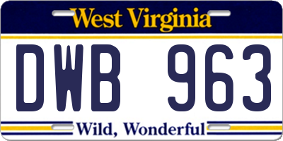 WV license plate DWB963