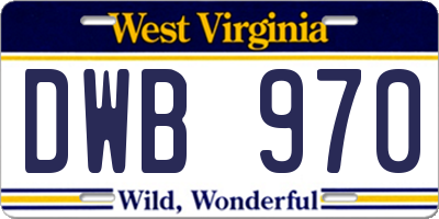 WV license plate DWB970