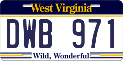 WV license plate DWB971