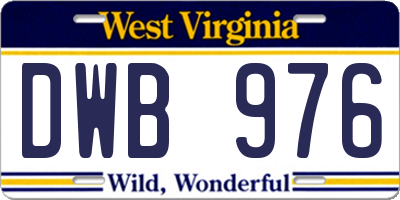 WV license plate DWB976