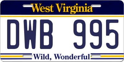 WV license plate DWB995