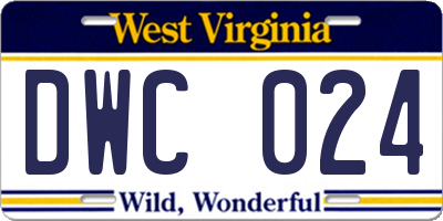 WV license plate DWC024
