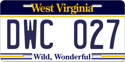 WV license plate DWC027