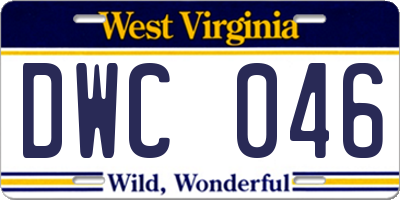 WV license plate DWC046