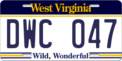 WV license plate DWC047