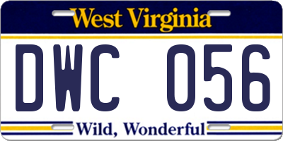 WV license plate DWC056