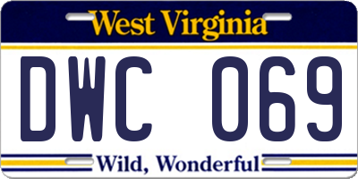 WV license plate DWC069