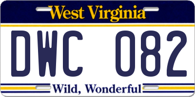 WV license plate DWC082