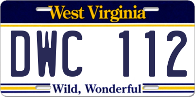 WV license plate DWC112