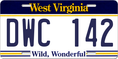 WV license plate DWC142
