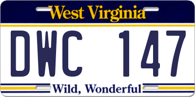 WV license plate DWC147