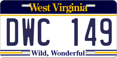 WV license plate DWC149