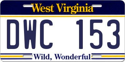 WV license plate DWC153