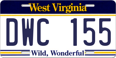 WV license plate DWC155