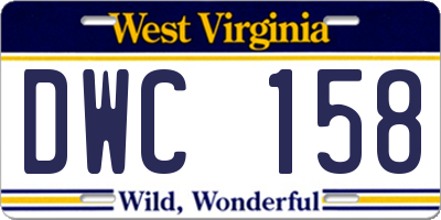 WV license plate DWC158