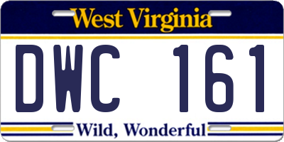 WV license plate DWC161