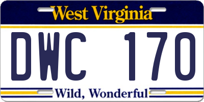 WV license plate DWC170