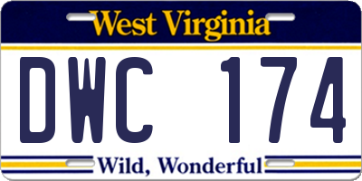 WV license plate DWC174