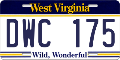WV license plate DWC175