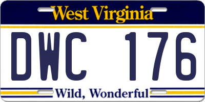 WV license plate DWC176