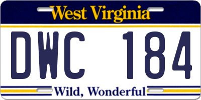 WV license plate DWC184