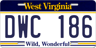 WV license plate DWC186