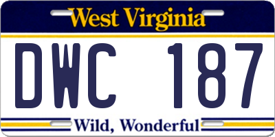 WV license plate DWC187
