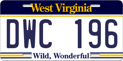 WV license plate DWC196