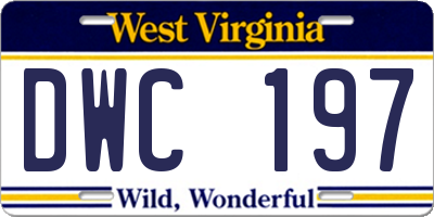 WV license plate DWC197