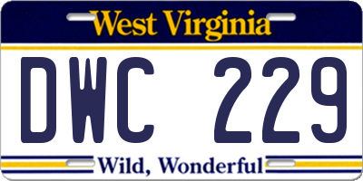 WV license plate DWC229