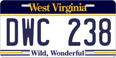 WV license plate DWC238