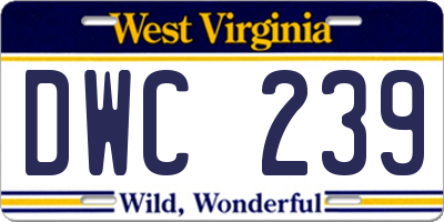 WV license plate DWC239