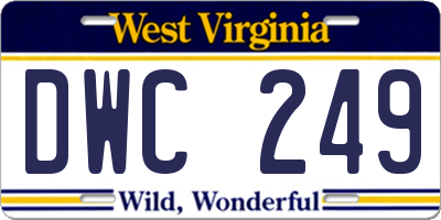 WV license plate DWC249