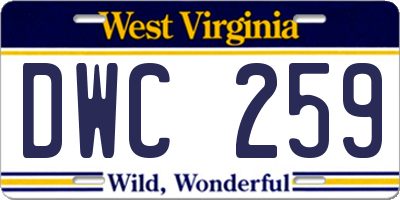 WV license plate DWC259