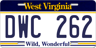 WV license plate DWC262