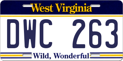 WV license plate DWC263