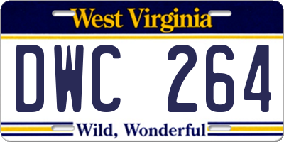 WV license plate DWC264