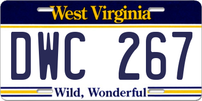 WV license plate DWC267