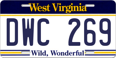 WV license plate DWC269