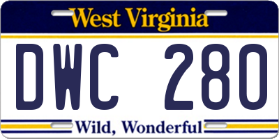 WV license plate DWC280