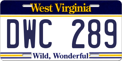 WV license plate DWC289