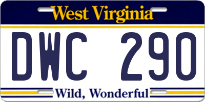 WV license plate DWC290