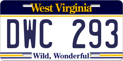 WV license plate DWC293