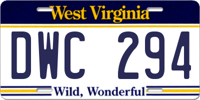 WV license plate DWC294
