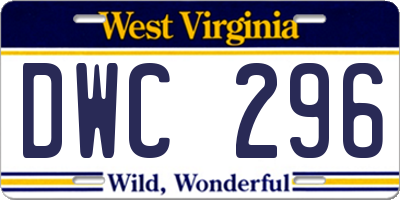 WV license plate DWC296