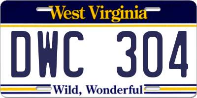 WV license plate DWC304