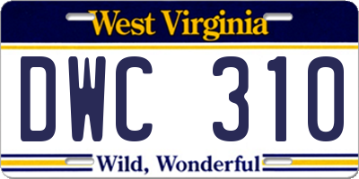 WV license plate DWC310