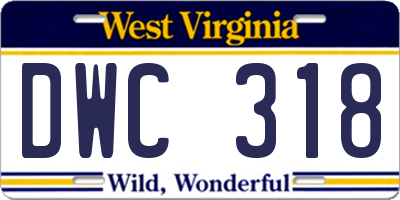 WV license plate DWC318