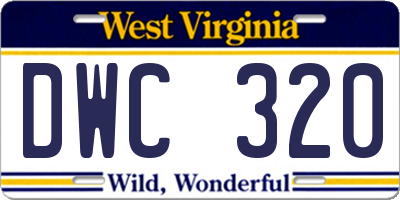 WV license plate DWC320