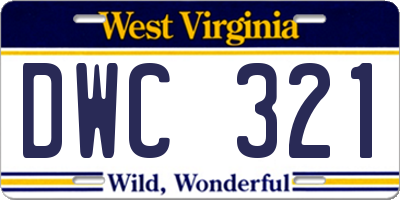 WV license plate DWC321